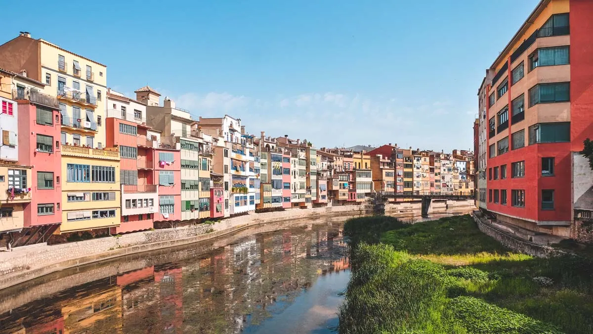 Picturesque houses in Girona, Spain